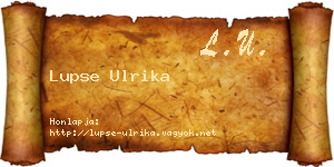 Lupse Ulrika névjegykártya